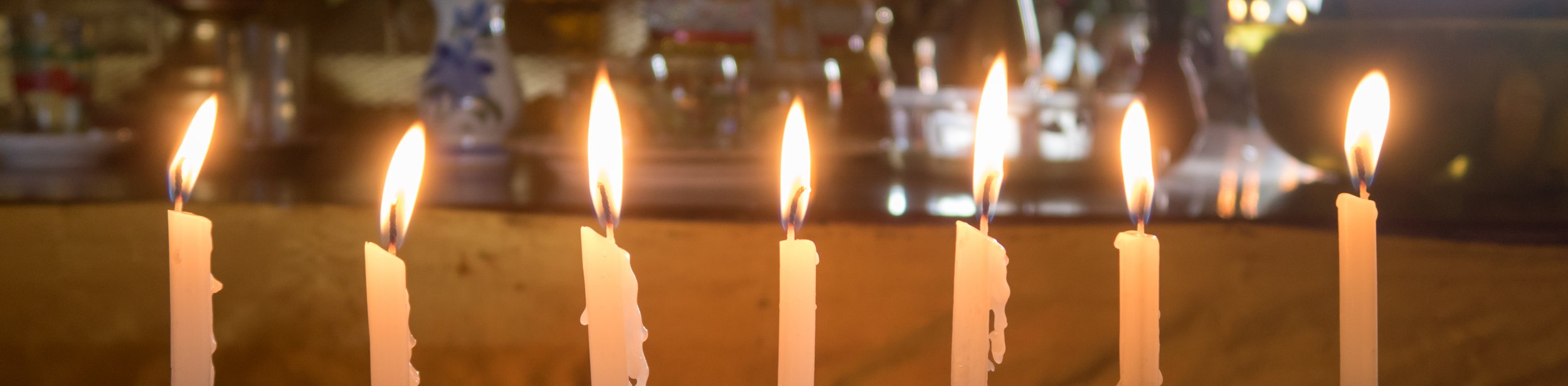 candles on a table